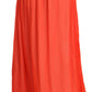 Jucca Orange Crepe Pleated Trapeze Viscose Maxi Skirt