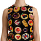 Dolce & Gabbana Black Desserts Shift Mini Viscose Dress