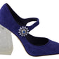 Dolce & Gabbana Purple Suede Crystal Pumps Heels Shoes