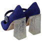 Dolce & Gabbana Purple Suede Crystal Pumps Heels Shoes