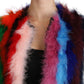 Dolce & Gabbana Multicolor Turkey Feather Cape Fur Coat