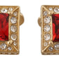 Dolce & Gabbana Gold Plated Sterling 925 Silver Crystal Accessory Cufflinks