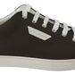 Dolce & Gabbana White Green Leather Low Top Sneakers Shoes