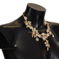 Dolce & Gabbana Gold Brass Floral Sicily Crystal Statement Necklace