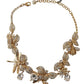 Dolce & Gabbana Gold Brass Floral Sicily Crystal Statement Necklace