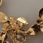 Dolce & Gabbana Gold Brass Floral Sicily Crystal Statement Necklace