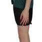PINK MEMORIES Silk Green Spaghetti Strap Shift Mini Dress