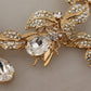Dolce & Gabbana Gold Brass Floral Sicily Crystal Statement Necklace