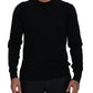 Dolce & Gabbana Black Virgin Wool Crewneck Pullover  Sweater