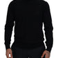 Dolce & Gabbana Black Virgin Wool Crewneck Pullover  Sweater