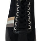 Dolce & Gabbana Black Logo Leather Casual Mens Scarpe Sneakers