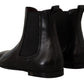 Dolce & Gabbana Black Leather Derby Boots Ankle