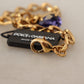 Dolce & Gabbana Gold Brass Crystal Purple Pink Pearl Pendants Necklace