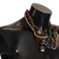 Dolce & Gabbana Gold Brass Sicily Floral Crystal Statement Necklace