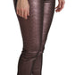 Dolce & Gabbana Purple Metallic High Waist Skinny Cotton Pants