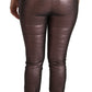 Dolce & Gabbana Purple Metallic High Waist Skinny Cotton Pants