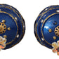 Dolce & Gabbana Blue Christmas Ball Crystal Hook Gold Brass Earrings