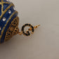 Dolce & Gabbana Blue Christmas Ball Crystal Hook Gold Brass Earrings