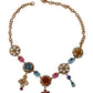 Dolce & Gabbana Gold Brass Floral Sicily Charms Statement Necklace