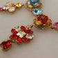 Dolce & Gabbana Gold Brass Floral Sicily Charms Statement Necklace