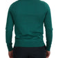 Dolce & Gabbana Green Cashmere Collared Logo Pullover Sweater
