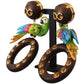 Dolce & Gabbana Gold Brass Wood Parrot Hoop Clip-on Jewelry Dangling Earrings