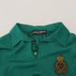 Dolce & Gabbana Green Cashmere Collared Logo Pullover Sweater