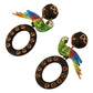 Dolce & Gabbana Gold Brass Wood Parrot Hoop Clip-on Jewelry Dangling Earrings