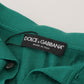 Dolce & Gabbana Green Cashmere Collared Logo Pullover Sweater