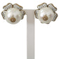 Dolce & Gabbana Gold Tone Maxi Faux Pearl Floral Clip-on Jewelry Earrings