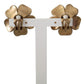 Dolce & Gabbana Gold Tone Maxi Faux Pearl Floral Clip-on Jewelry Earrings