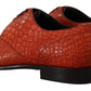 Dolce & Gabbana Orange Exotic Leather Dress Derby Shoes