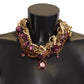 Dolce & Gabbana Gold Brass Sicily Purple Crystal Necklace