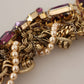 Dolce & Gabbana Gold Brass Sicily Purple Crystal Necklace