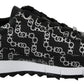 Jimmy Choo Black and Silver Leather Monza Sneakers