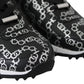Jimmy Choo Black and Silver Leather Monza Sneakers