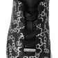 Jimmy Choo Black and Silver Leather Monza Sneakers