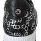 Jimmy Choo Black and Silver Leather Monza Sneakers