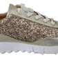Jimmy Choo Monza Antique Gold Leather Sneakers