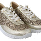 Jimmy Choo Monza Antique Gold Leather Sneakers