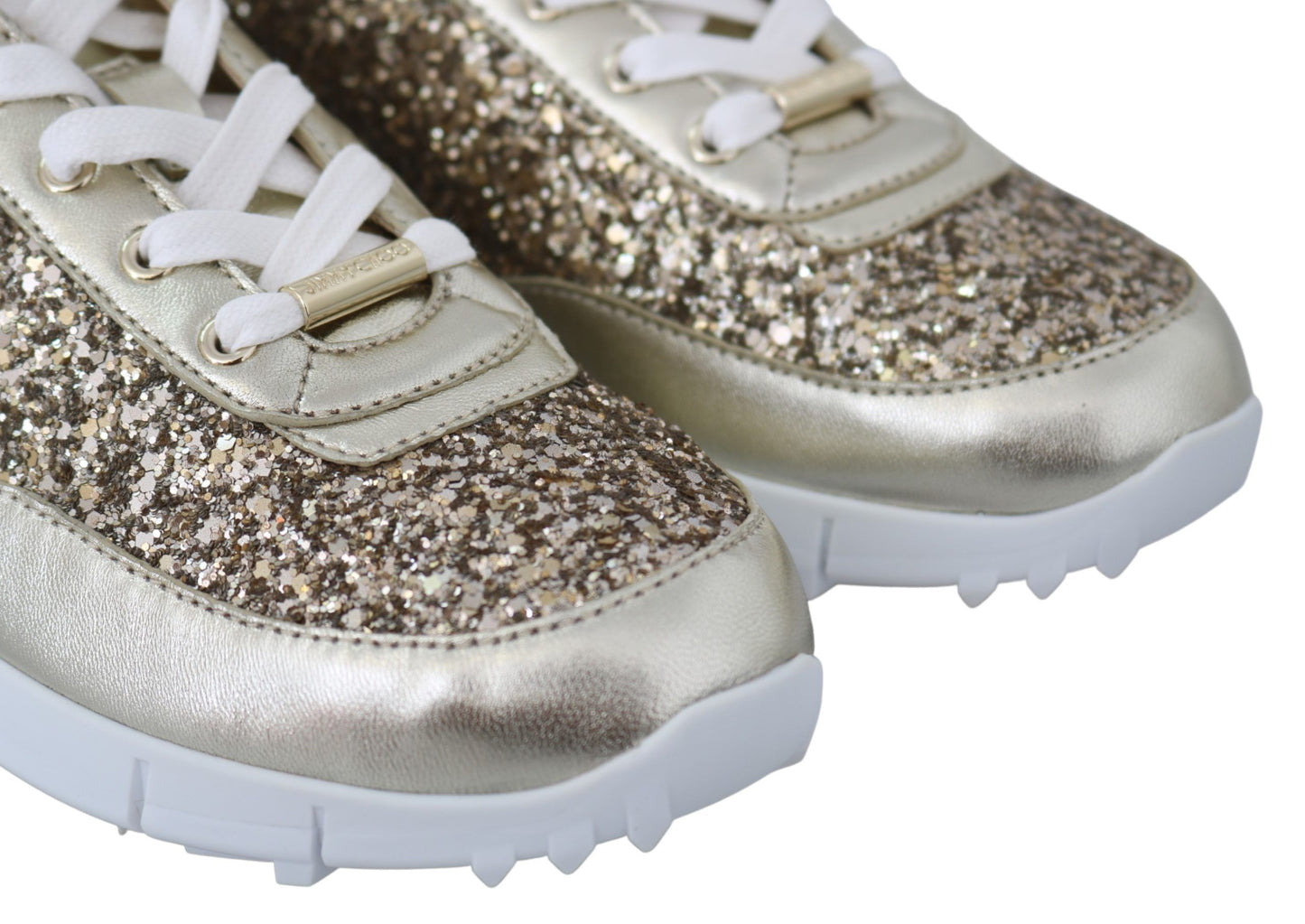 Jimmy Choo Monza 앤티크 골드 레더 스니커즈