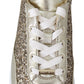 Jimmy Choo Monza Antique Gold Leather Sneakers