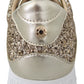 Jimmy Choo Monza Antique Gold Leather Sneakers