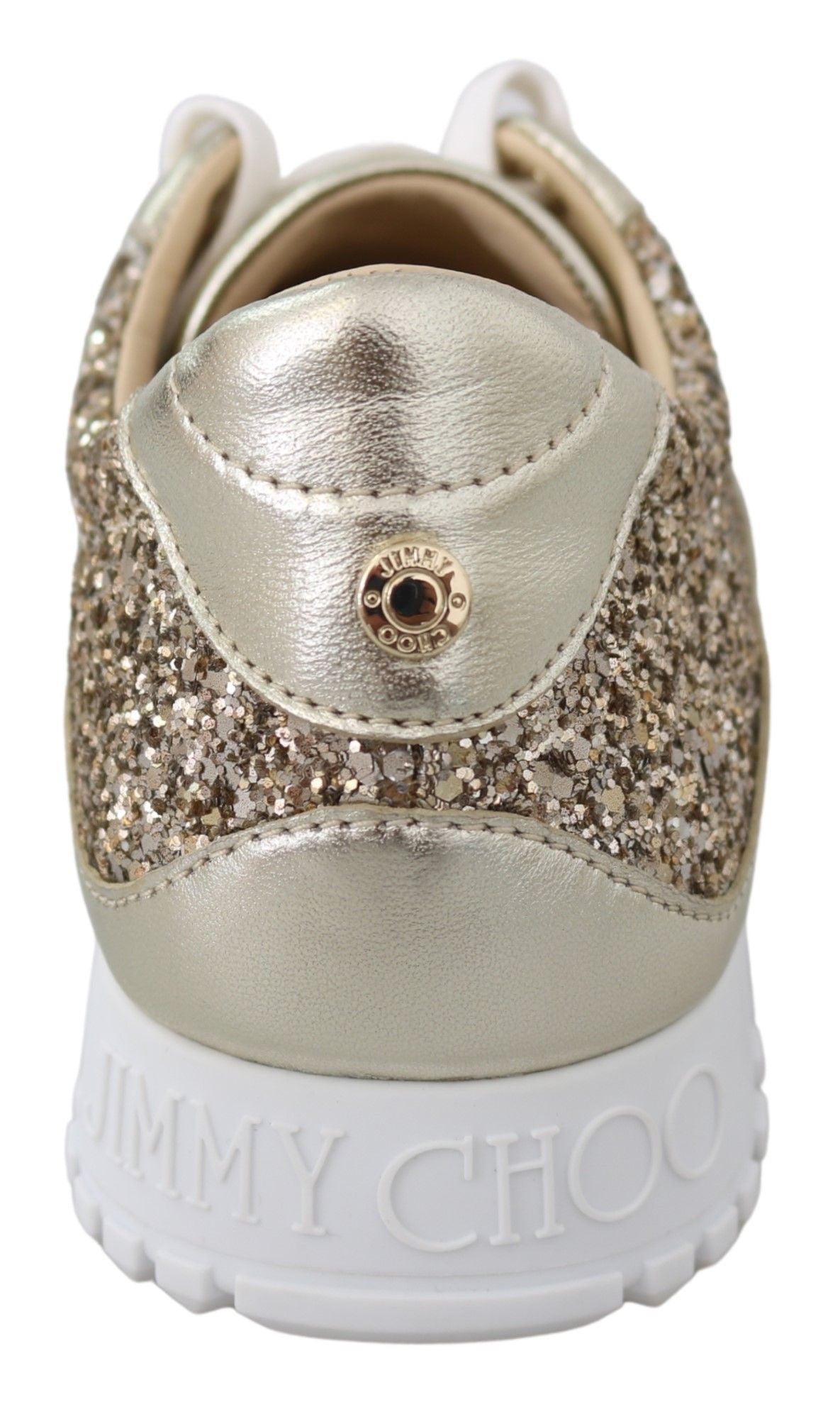 Jimmy Choo Monza 앤티크 골드 레더 스니커즈