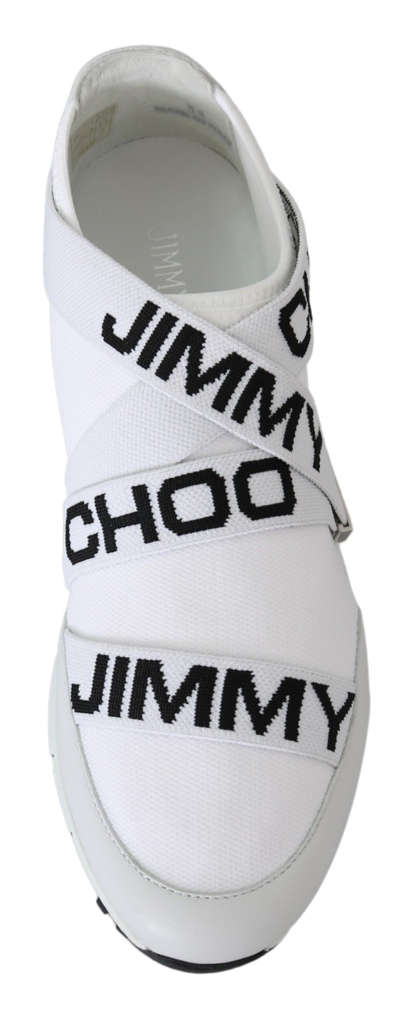 Jimmy Choo 토론토 화이트/블랙 나파/니트 스니커즈