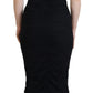 Dolce & Gabbana Black Sheath Midi Bodycon Lace Silk Dress