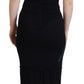 Dolce & Gabbana Black Sheath Bodycon Stretch Roses Dress