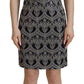 Dolce & Gabbana Black Gray Jacquard Sheath Bodycon Dress