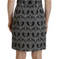Dolce & Gabbana Black Gray Jacquard Sheath Bodycon Dress
