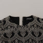 Dolce & Gabbana Black Gray Jacquard Sheath Bodycon Dress